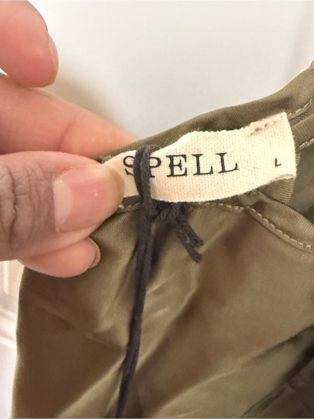 Spell Boudoir Slip Dress Olive Green NWT Size L - Picture 13 of 16